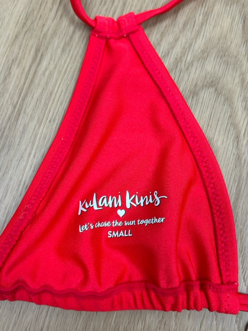 NWOT Kulani Kinis Halter Bikini Top in Cherry Crush S - Picture 8 of 8